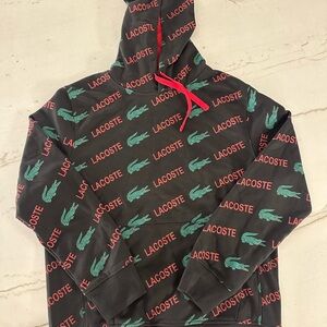 Lacoste Men's All Over Signature Print Sweatshirt Hoodie Men's 4 Medium